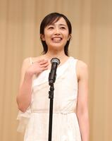 授賞式に参加した森田望智（撮影・石井剣太郎）