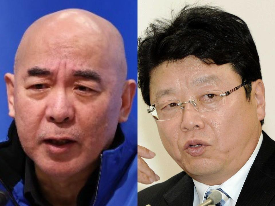 日本保守党・百田尚樹氏（左）と北村晴男氏