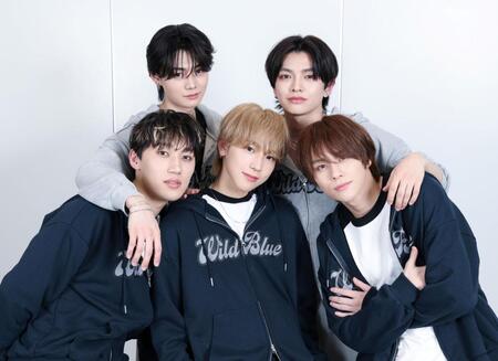 初の冠イベントに意気込むＷＩＬＤ　ＢＬＵＥ（前列左から）鈴川直弥、池田優斗、山下幸輝（後列同）鈴陽向、宮武颯（撮影・伊藤笙子）