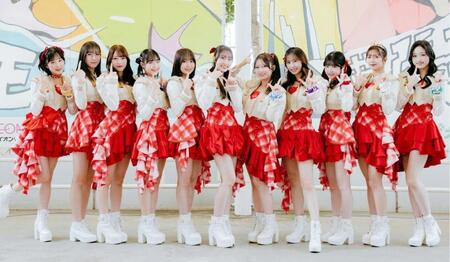 イベントを行ったＪｕｉｃｅ＝Ｊｕｉｃｅの（左から）江端妃咲、林仁愛、松永里愛、入江里咲、工藤由愛、段原瑠々、有澤一華、石山咲良、川嶋美楓、井上玲音、遠藤彩加里