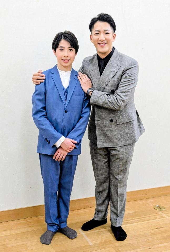 取材会を行った（左から）尾上眞秀、尾上右近