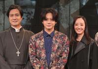 取材会に出席した（左から）大沢健、佐藤流司、野々花ひまり