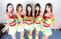 「第２２代　Ｂｅｒｒｙ　Ｇｉｒｌｓ」の（左から）清瀬美麗、桜井麻衣、那波青、若田奈々、廣川エレナ