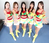 「第２２代　Ｂｅｒｒｙ　Ｇｉｒｌｓ」の（左から）清瀬美麗、桜井麻衣、那波青、若田奈々、廣川エレナ