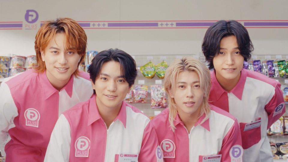「ぷっちょ」の新ＴＶＣＭに出演する（左から）Ａぇ！ｇｒｏｕｐの小島健、正門良規、末澤誠也、佐野晶哉