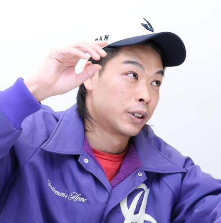 侍ジャパンへの期待を口にするバッテリィズ・エース（撮影・伊藤笙子）