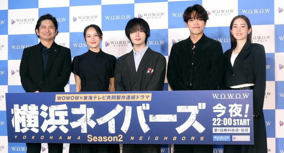 （左から）萩原聖人、平祐奈、大西流星、原嘉孝、蓮佛美沙子　