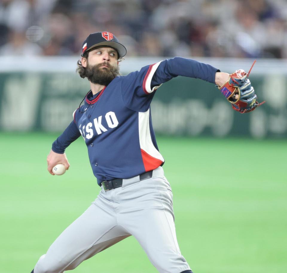 日本戦に先発したチェコ・サトリア（撮影・西岡正）