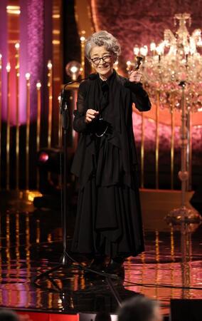 最優秀主演女優賞を受賞した倍賞千恵子（撮影・石井剣太郎）