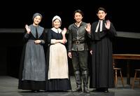 初日前会見を行った（左から）瀧七海、前田亜季、坂本昌行、松崎祐介（撮影・開出牧）