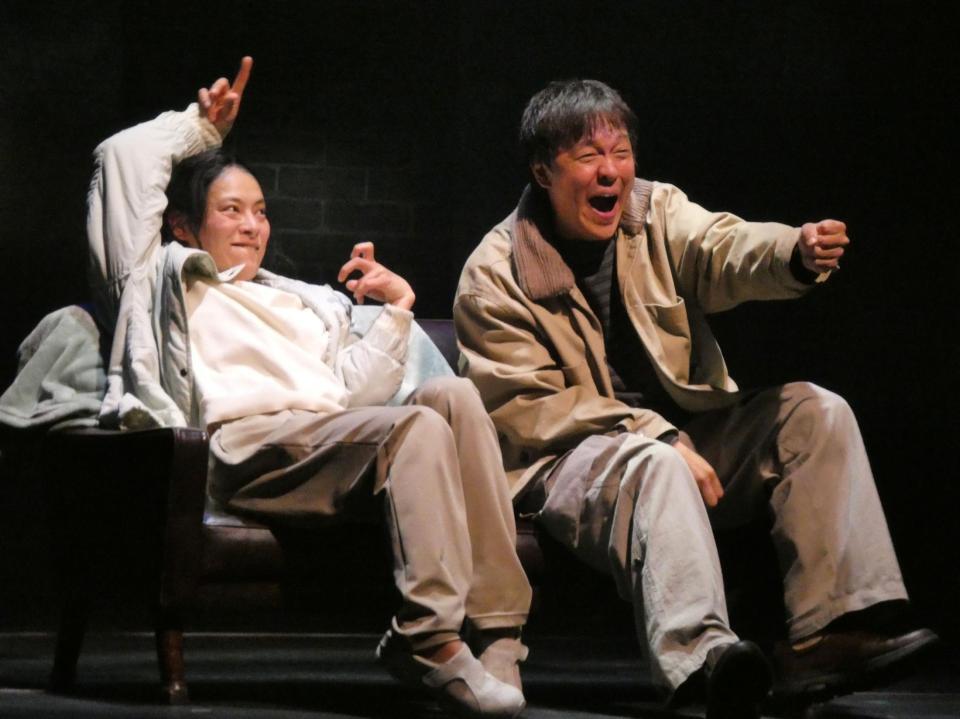 公開通し稽古を行った丸山隆平（右）