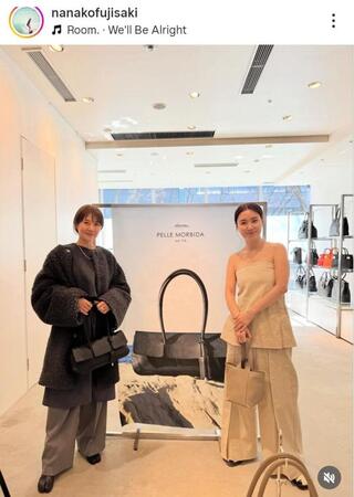 藤崎奈々子（左）のインスタグラム＠ｎａｎａｋｏｆｕｊｉｓａｋｉ（３月７日付）より