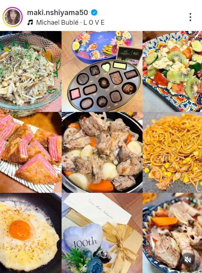 西山茉希のインスタグラム＠ｍａｋｉ．ｎｓｈｉｙａｍａ５０（１月２９日付）より 