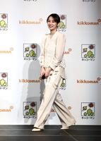新ＣＭ発表会に登壇した北川景子（撮影・石井剣太郎）