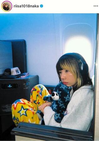 仲里依紗もＡＮＡのビジネスクラスに。インスタグラム＠ｒｉｉｓａ１０１８ｎａｋａ（２５年２月）より