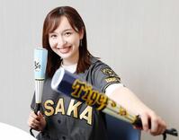 　猛虎愛を爆発させるＴＢＳ・宇賀神メグアナウンサー（撮影・石井剣太郎）