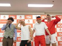 特別授業を行った（左から）田津原理音、今井らいぱち、初瀬悠太、しんや