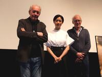 イベントで共演した（左から）リュック・ダルデンヌ監督、河合優実、ジャン＝ピエール・ダルデンヌ監督