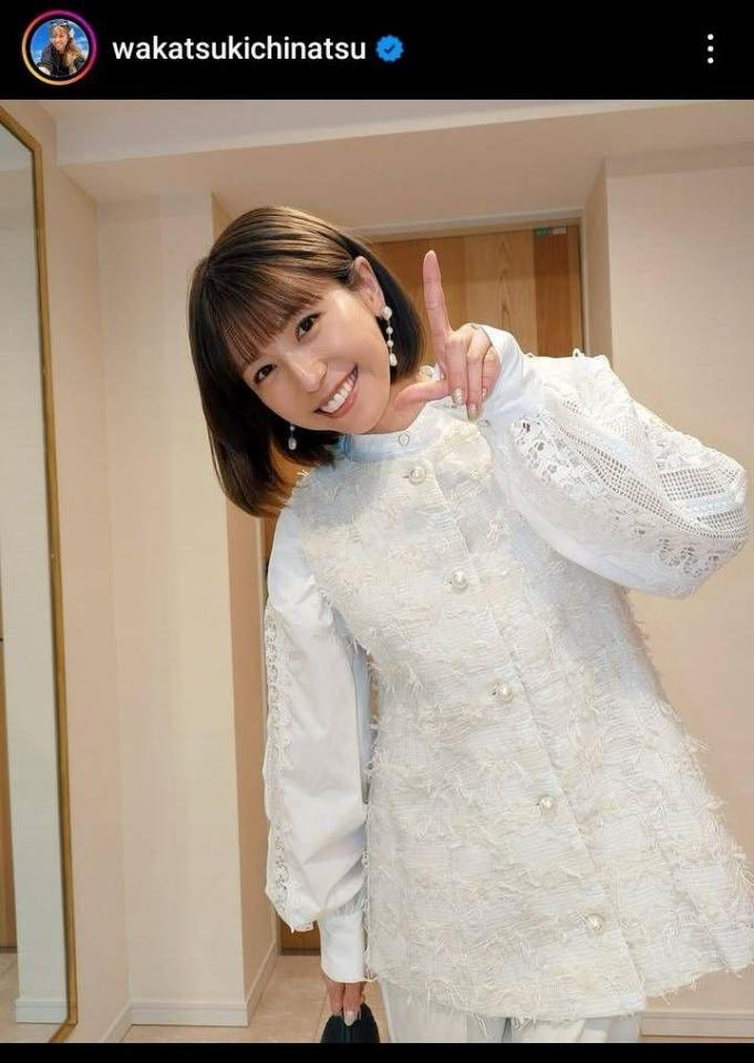 若槻千夏インスタグラム（＠ｗａｋａｔｓｕｋｉｃｈｉｎａｔｓｕ）より。