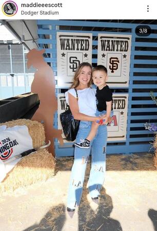 スコット投手の妻マディーさんのインスタグラム＠ｍａｄｄｉｅｅｅｓｃｏｔｔ（３月２７日付）より