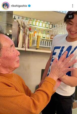 父・東尾修氏と長男。東尾理子のインスタグラム＠ｒｉｋｏｈｉｇａｓｈｉｏ（３月２５日付）より