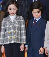 ２０１３年２月、映画「コドモ警察」イベントで。本田望結と鈴木福