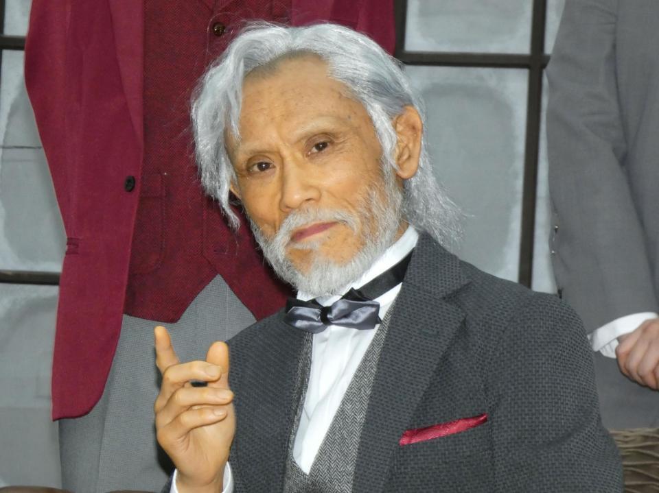 稽古場取材会に登場した片岡鶴太郎