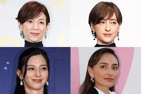 （左上から時計回りに）鈴木保奈美、滝川クリステル、長谷川潤、中条あやみ