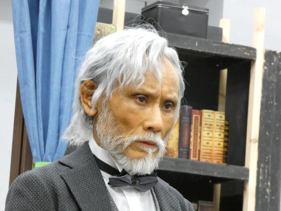 稽古場取材会に登場した片岡鶴太郎