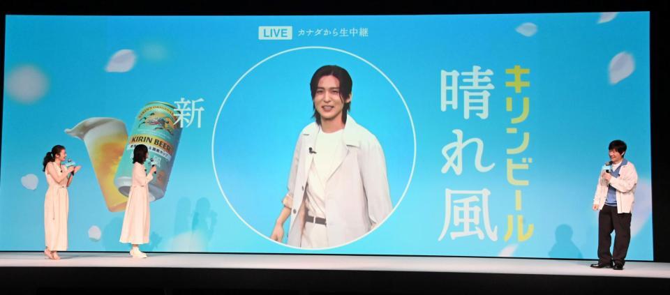 晴れ風のイベントにテレビ出演した目黒蓮（撮影・持木克友）