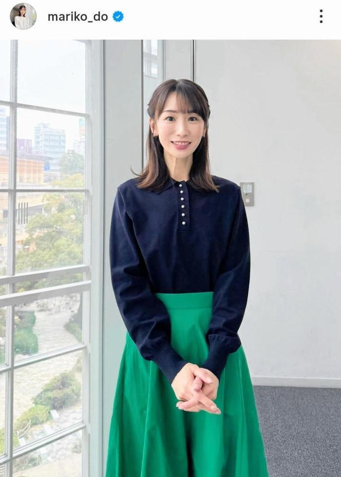 堂真理子アナのインスタグラム＠ｍａｒｉｋｏ＿ｄｏ（３月２５日付）より