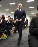 セイコーグループ株式会社入社式に登場した市川團十郎（撮影・伊藤笙子）