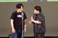 イベントを行ったタイムマシーン３号の山本浩司（左）、関太＝東京・有楽町よみうりホール