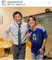 「さんま御殿」出演でさんまと次男・圭悟さん。インスタグラム＠ｋｅｉｇｏｓｔａｇｒａｍより