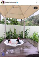 部屋にはジャグジーも。川崎希のインスタグラム＠ｋａｗａｓａｋｉｎｏｚｏｍｉ（４月１０日付）より