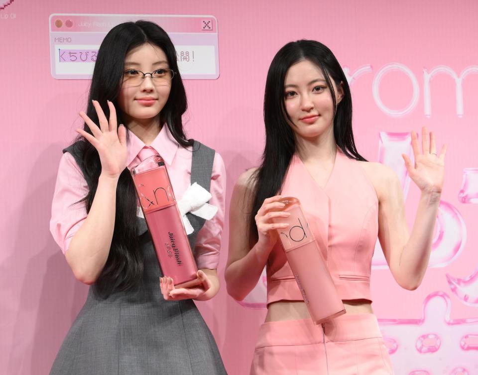 ＷＯＮＨＥＥ（左）とソン・ジヨン（撮影・堀内翔）