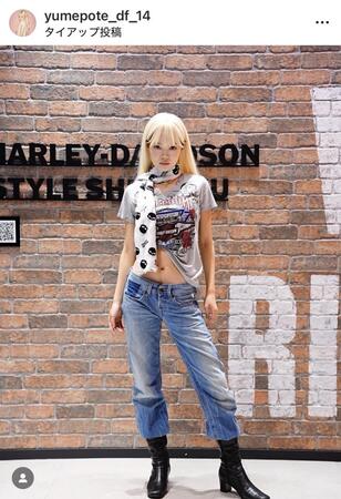 ギャルらしいコーデで決めるゆめぽて。公式インスタグラム＠ｙｕｍｅｐｏｔｅ＿ｄｆ＿１４より
