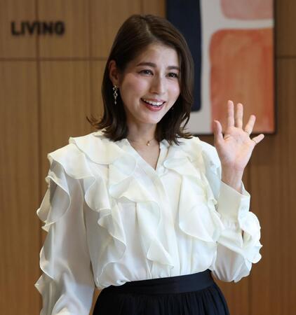 「アイ工務店新ＣＭ公開発表会」に登場した永島優美（撮影・伊藤笙子）