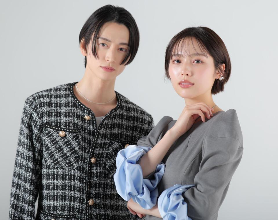 「ｓｈａｒｅ」でＷ主演を務める秋田汐梨（右）と池田匡志（撮影・吉澤敬太）