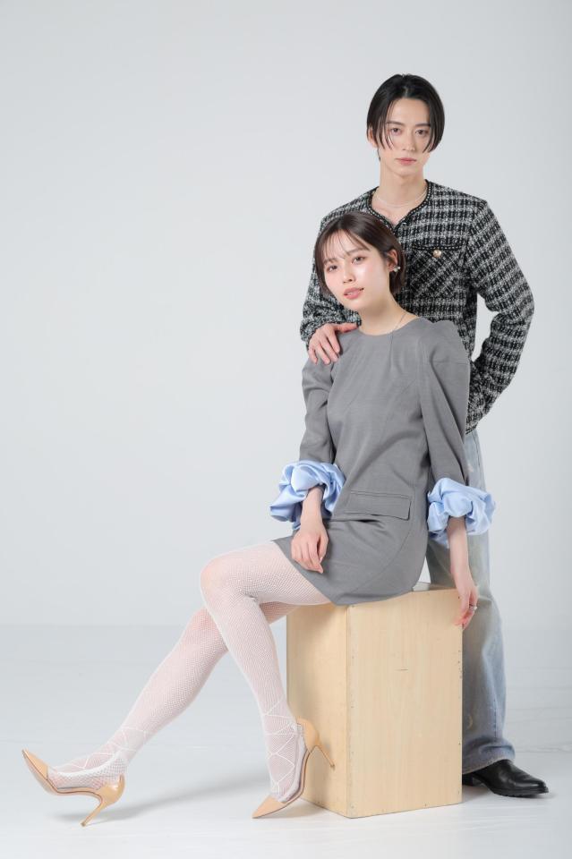 「ｓｈａｒｅ」にＷ主演する秋田汐梨（手前）と池田匡志（撮影・吉澤敬太）