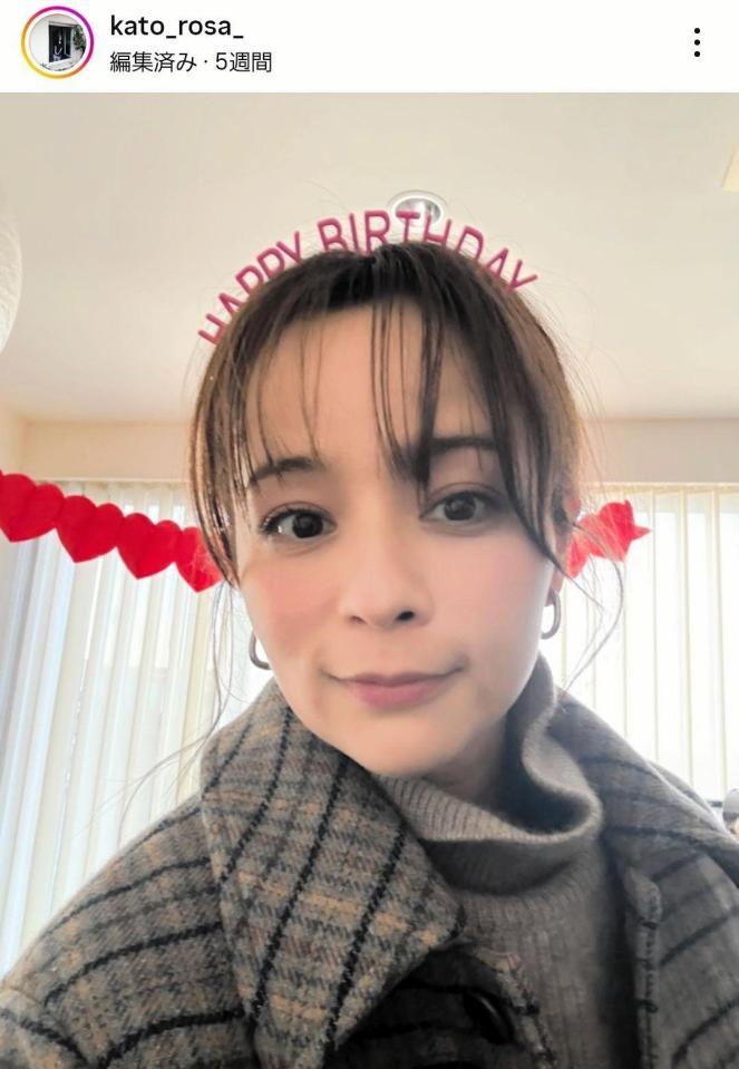加藤ローサのインスタグラム＠ｋａｔｏ＿ｒｏｓａ＿（２月６日付）より