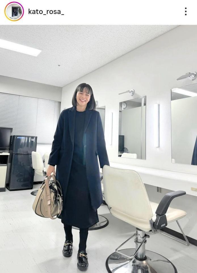 加藤ローサのインスタグラム＠ｋａｔｏ＿ｒｏｓａ＿（２４年１月４日付）より