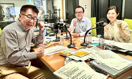 ラジオで共演した（左から）生島ヒロシ、和田秀樹氏、松永安奈アナウンサー