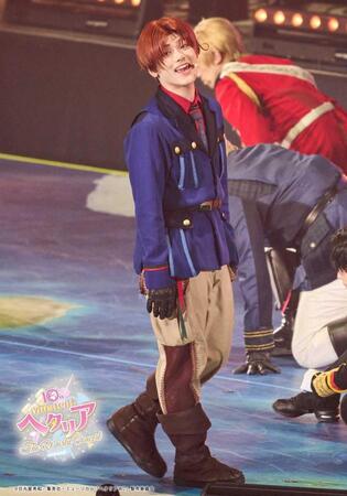 イタリア役の長江崚行（Ｃ）日丸屋秀和／集英社・ミュージカル「ヘタリアＷＣ」製作委員会　