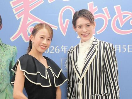 取材会を開いたＯＳＫ日本歌劇団の翼和希（右）と千咲えみ