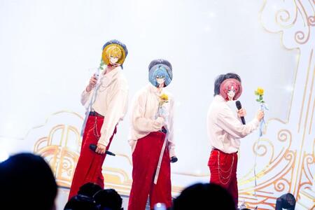 初のワンマンライブを行ったとぅるりぷの（左から）まひろまる。、そあら、パルオ＝池袋・ｈａｒｅｖｕｔａｉ