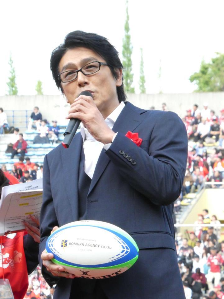 ラグビーへの思いを語った高橋克典