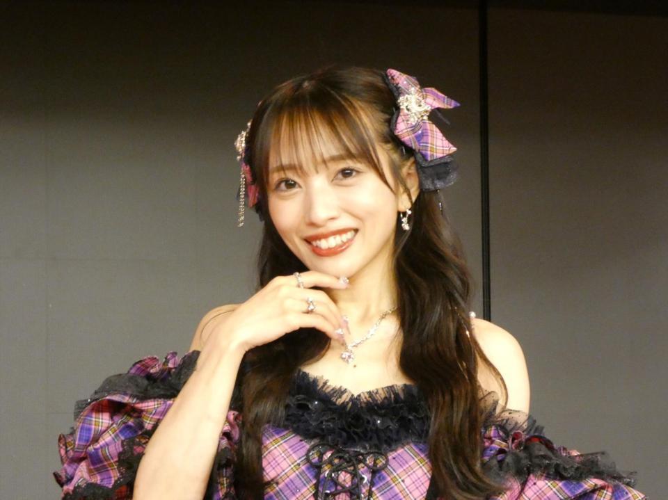 終演後に取材に応じた向井地美音