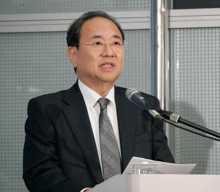 会見したフジテレビ清水賢治社長