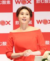 イベントに登場した藤原紀香（撮影・佐々木彰尚）